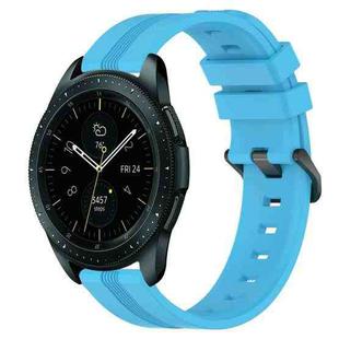 For Samsung Galaxy Watch 42mm 20mm Concave Striped Slicone Watch Band(Sky Blue)