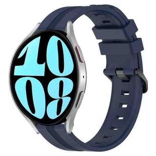 For Samsung Galaxy Watch 6 44mm 20mm Concave Striped Slicone Watch Band(Navy Blue)