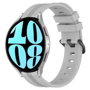 For Samsung Galaxy Watch 6 44mm 20mm Concave Striped Slicone Watch Band(Grey)