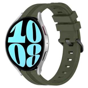 For Samsung Galaxy Watch 6 40mm 20mm Concave Striped Slicone Watch Band(Armygreen)