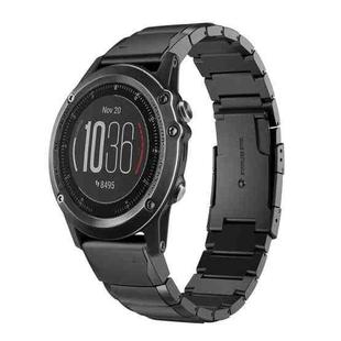 For Garmin Fenix 3 HR 26mm Tortoise Shell Stainless Steel Watch Band(Black)