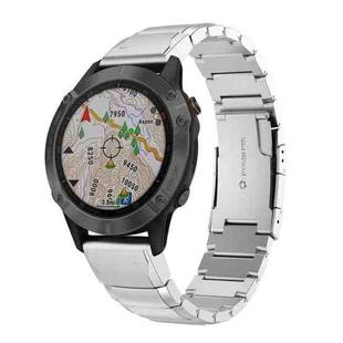 For Garmin Fenix 6 GPS 22mm Tortoise Shell Stainless Steel Watch Band(Sliver)