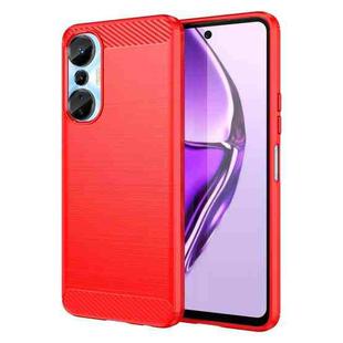 For Infinix Hot 20S Brushed Texture Carbon Fiber TPU Phone Case(Red)