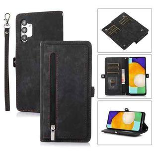 For Samsung Galaxy A13 4G / 5G Zipper Card Slot Buckle Wallet Leather Phone Case(Black)