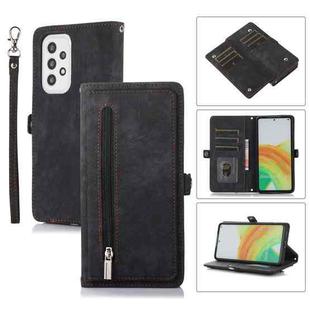 For Samsung Galaxy A53 5G Zipper Card Slot Buckle Wallet Leather Phone Case(Black)