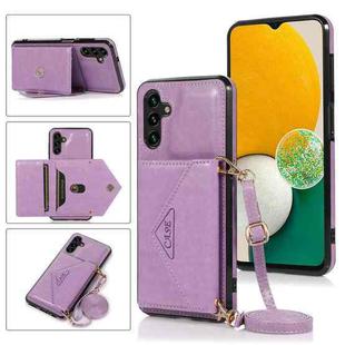 For Samsung Galaxy A13 5G Cross-body Wallet Card Bag Leather Phone Case(Purple)