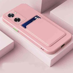 For vivo Y22 4G / Y22s 2022 4G Skin Feel Card TPU Contrast Color Button Phone Case(Pink)