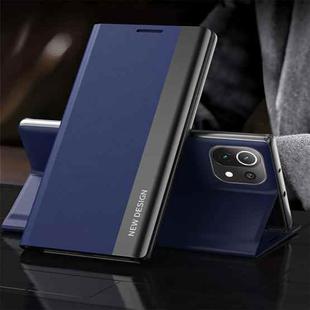 For Xiaomi 13 Side Electroplated Adsorption Leather Phone Case(Dark Blue)