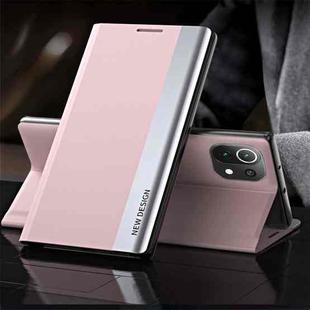 For Xiaomi 13 Side Electroplated Adsorption Leather Phone Case(Pink)