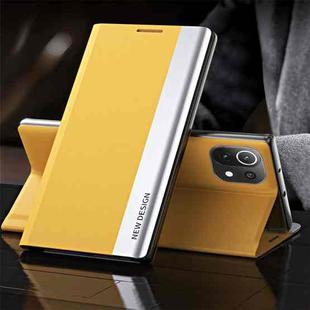 For Xiaomi 13 Side Electroplated Adsorption Leather Phone Case(Yellow)