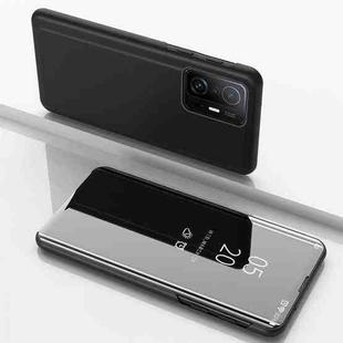 For Xiaomi 13 Pro Plated Mirror Horizontal Flip Leather Case with Holder(Black)