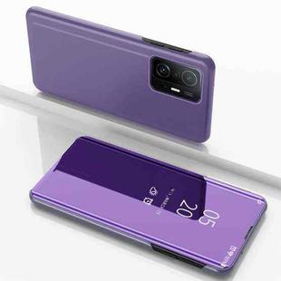 For Xiaomi 13 Pro Plated Mirror Horizontal Flip Leather Case with Holder(Purple Blue)