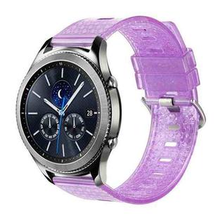 For Samsung Gear S3 Classic 22mm Transparent Shiny Diamond TPU Watch Band(Purple)