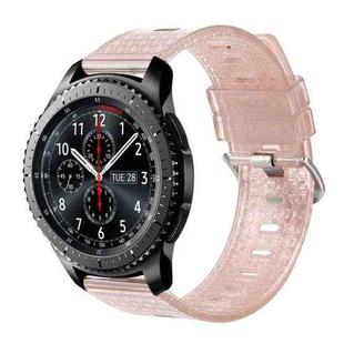 For Samsung Gear S3 Frontier 22mm Transparent Shiny Diamond TPU Watch Band(Pink)