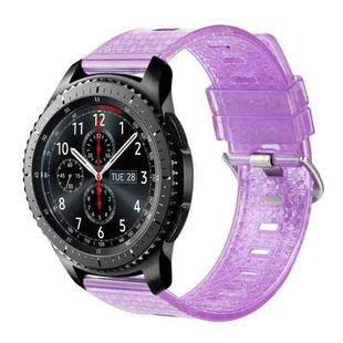 For Samsung Gear S3 Frontier 22mm Transparent Shiny Diamond TPU Watch Band(Purple)