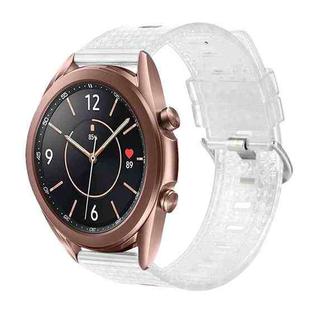 For Samsung Galaxy Watch 3 41mm 20mm Transparent Shiny Diamond TPU Watch Band(White)