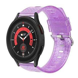 For Samsung Galaxy Watch 3 41mm 20mm Transparent Shiny Diamond TPU Watch Band(Purple)