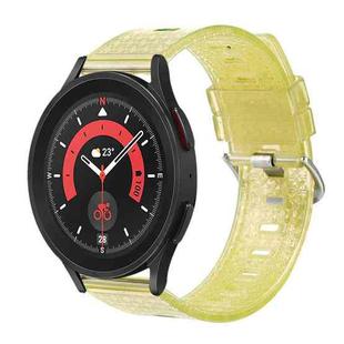 For Samsung Galaxy Watch 3 41mm 20mm Transparent Shiny Diamond TPU Watch Band(Yellow)