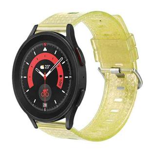 For Samsung Galaxy Watch 42mm 20mm Transparent Shiny Diamond TPU Watch Band(Yellow)