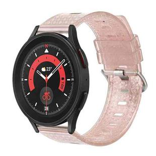 For Samsung Galaxy Watch5 Pro 20mm Transparent Shiny Diamond TPU Watch Band(Pink)