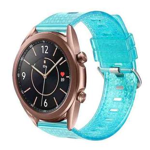 For Samsung Galaxy Watch3 41mm 20mm Transparent Shiny Diamond TPU Watch Band(Blue)