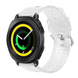 For Samsung Galaxy Gear Sport / Gear S2 Classic 20mm Transparent Shiny Diamond TPU Watch Band(White)