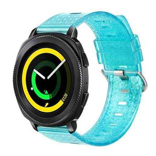 For Samsung Galaxy Gear Sport / Gear S2 Classic 20mm Transparent Shiny Diamond TPU Watch Band(Blue)