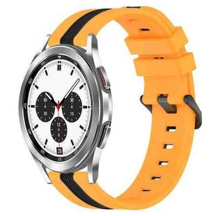 For Samsung  Galaxy Watch4 Classic 42mm 20mm Vertical Two-Color Silicone Watch Band(Yellow+Black)