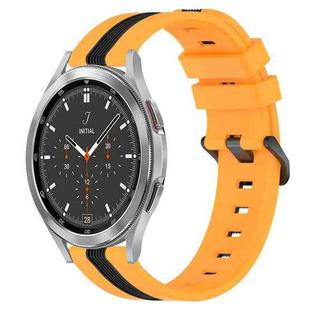 For Samsung  Galaxy Watch4 Classic 46mm 20mm Vertical Two-Color Silicone Watch Band(Yellow+Black)
