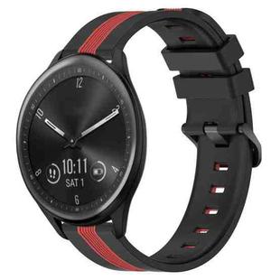 For Garmin Vivomove Sport 20mm Vertical Two-Color Silicone Watch Band(Black+Red)