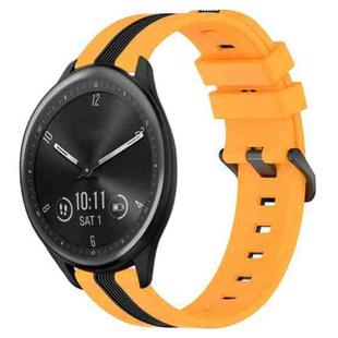 For Garmin Vivomove Sport 20mm Vertical Two-Color Silicone Watch Band(Yellow+Black)