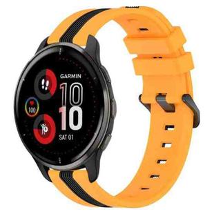 For Garmin Venu 2 Plus 20mm Vertical Two-Color Silicone Watch Band(Yellow+Black)