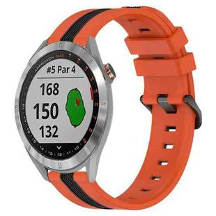 For Garmin Approach S40 20mm Vertical Two-Color Silicone Watch Band(Orange+Black)