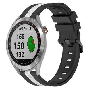 For Garmin Approach S40 20mm Vertical Two-Color Silicone Watch Band(Black+White)