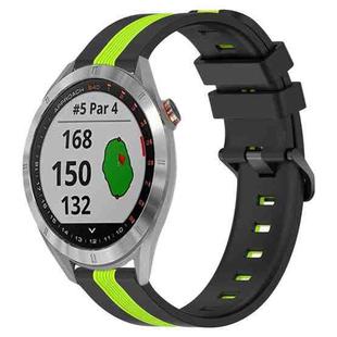For Garmin Approach S40 20mm Vertical Two-Color Silicone Watch Band(Black+Lime Green)