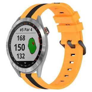 For Garmin Approach S40 20mm Vertical Two-Color Silicone Watch Band(Yellow+Black)