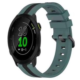 For Garmin Forerunner 158 20mm Vertical Two-Color Silicone Watch Band(Green+Black)