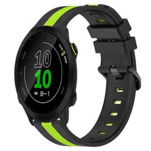 For Garmin Forerunner 158 20mm Vertical Two-Color Silicone Watch Band(Black+Lime Green)