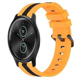 For Garmin Garminmove Style 20mm Vertical Two-Color Silicone Watch Band(Yellow+Black)