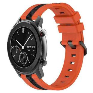 For Amazfit GTR 42MM 20mm Vertical Two-Color Silicone Watch Band(Orange+Black)