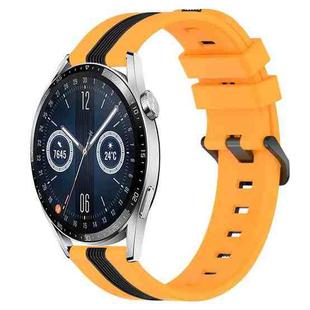 For Huawei Watch GT3 42mm 20mm Vertical Two-Color Silicone Watch Band(Yellow+Black)