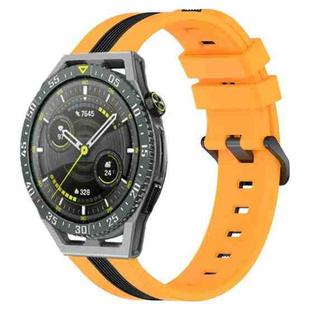 For Huawei Watch GT 3 SE 22mm Vertical Two-Color Silicone Watch Band(Yellow+Black)