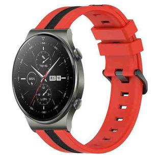 For Huawei GT2 Pro 22mm Vertical Two-Color Silicone Watch Band(Red+Black)