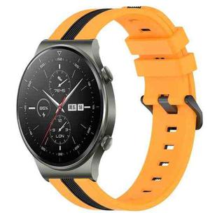 For Huawei GT2 Pro 22mm Vertical Two-Color Silicone Watch Band(Yellow+Black)