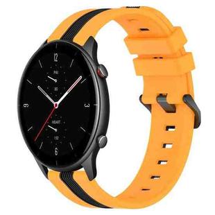 For Amazfit GTR 2e 22mm Vertical Two-Color Silicone Watch Band(Yellow+Black)