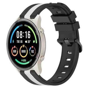 For Xiaomi MI Watch Sport 22mm Vertical Two-Color Silicone Watch Band(Black+White)