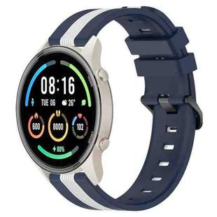 For Xiaomi MI Watch Sport 22mm Vertical Two-Color Silicone Watch Band(Blue+White)