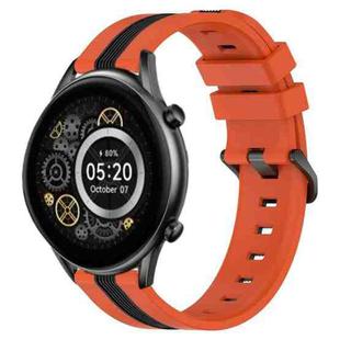 For Xiaomi Haylou RT2 LS10 22mm Vertical Two-Color Silicone Watch Band(Orange+Black)