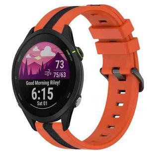 For Garmin Forerunner 255 22mm Vertical Two-Color Silicone Watch Band(Orange+Black)