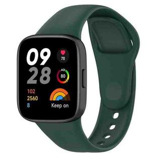 For Redmi Watch 3 Loop Type Solid Color Silicone Watch Band(Dark Green)